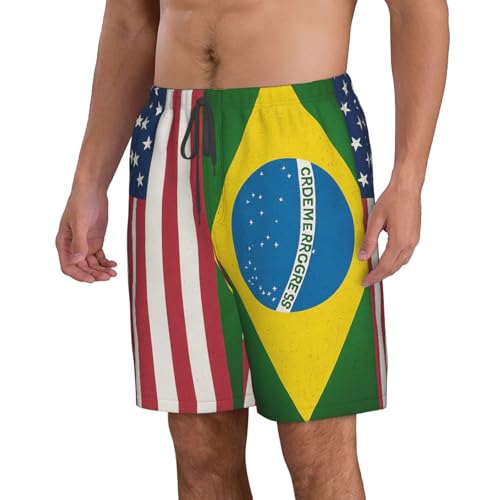 United States Brazil Print Stylish Beach Shorts Swim Trunks Lightweight Breathable Summer Outdoor Activities2