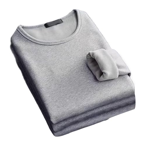 Capa base térmica para hombre, ropa térmica para hombre para la temporada fría - Capa base para ropa de invierno | de resistente al frío, camisas térmicas engrosadas para los hombres, gris luminoso