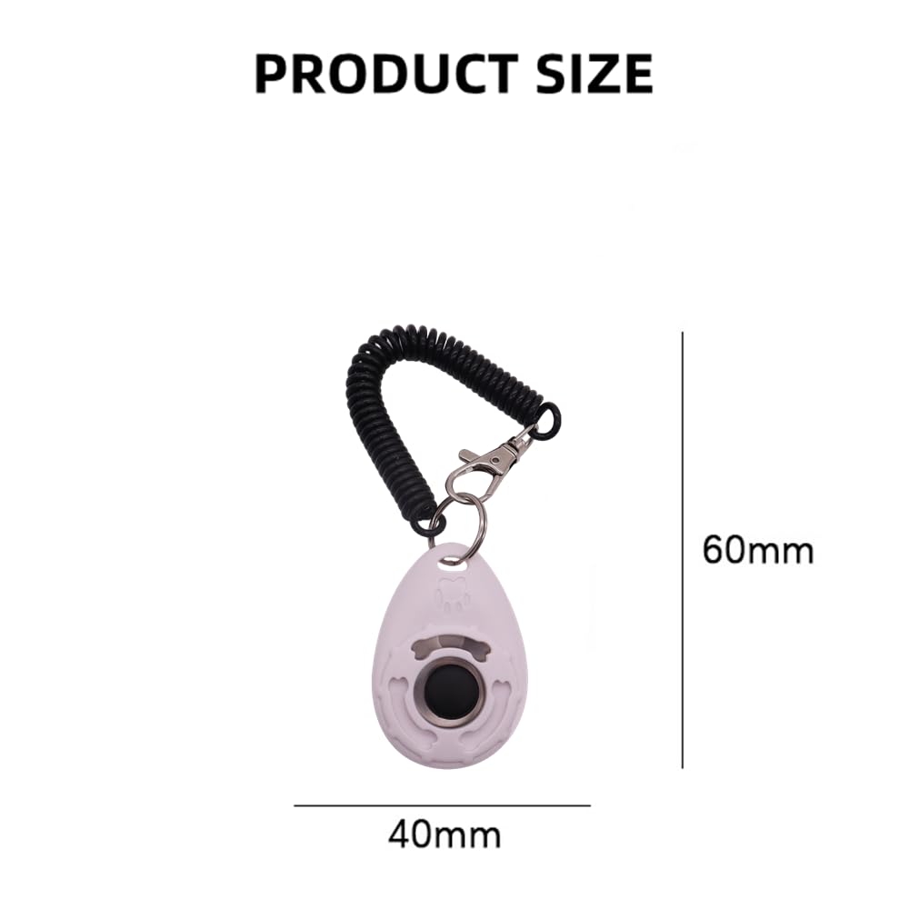 1 Pièce Clickers pour Chien, Clicker Chien Dressage,Clicker Training, Clicker de Chien avec Grand Bouton pour Pet Training Professional, pour Chiens, Chats, Oiseaux, Chevaux (Blanc)