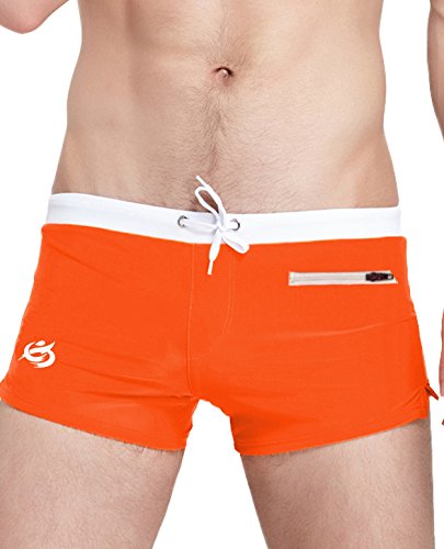 Blugibedramsh Mens Boardshorts Swim Trunks, US M/Asia XL, Orange
