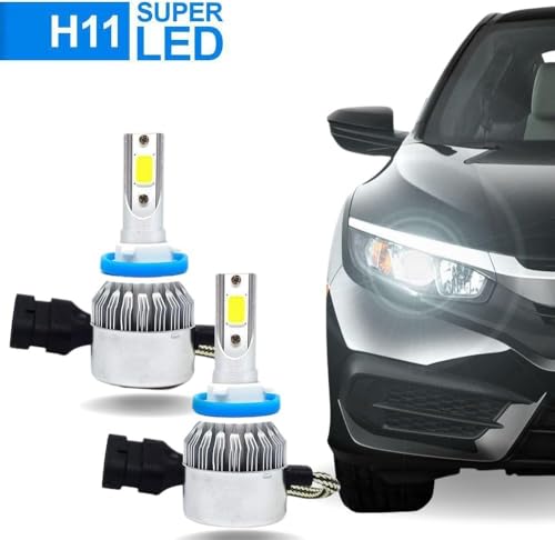 Kit Par Lâmpada Automotiva Super Led H11 4 Farol De Carro C6 (h11)