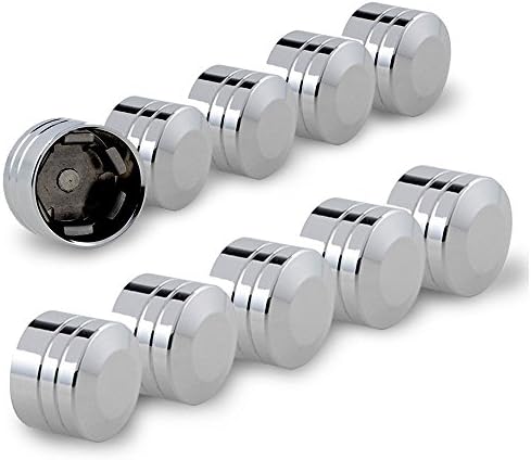10pcs Chromed CNC Aluminum Push-On Topper 7/16" 11.5mm 304 Socket Head Bolt Cap Cover Compatible with Harley Cruiser Motorcycle