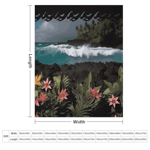 Couverture hawaïenne en flanelle douce 127x152 cm pour canapé