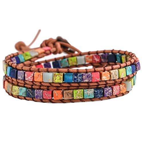 YGLINE Handmade Wrap Bracelet Natural Stone Bracelet