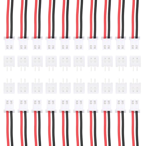 Kit de 20 conectores XH 2.54mm 2 pines con cable 22 AWG 150mm miniatura 1