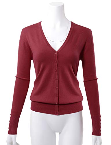 Image of Allsense Women's Long-Sleeve V-Neck Cardigan Sweater | Button Down, Lightweight Soft Knit