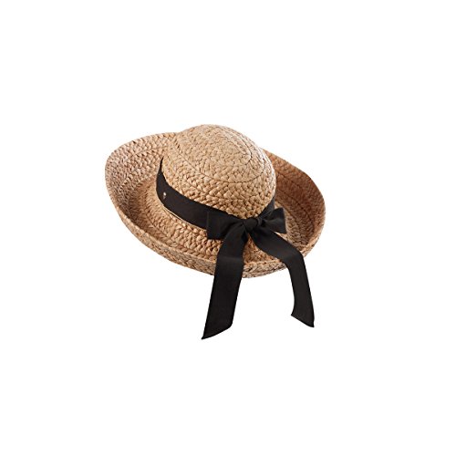 (ヘレンカミンスキー)HELEN KAMINSKI CLASSIC 5 Raffia Braid NOUGAT/BLACK クラシック ラフィア ヌガー/ブラック 14559 [並行輸入品]