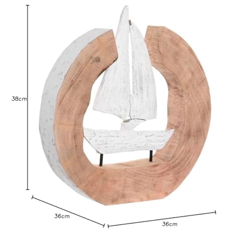 Figurine en bois pour meuble vide, la solution déco chic marron et blanc