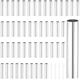 SEHOI 50 moldes pequeños para tubos de cannoli, tubos de acero inoxidable de 4.92 pulgadas, tubos de cannoli antiadherentes con 4 cepillos de limpieza, tubos de rollo de cuerno de crema cónico para