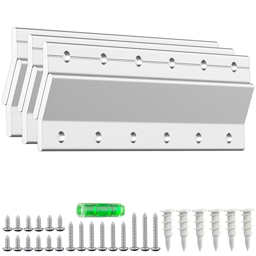Image of French Cleat Picture Hanger kit 6 Inch 3 Pairs - Aluminum V Z Clips Interlocking Wall Mounting Bracket Hardware Kit - Z Bar Hanger for for Hanging Wall Painting, Mirrors, Artwork