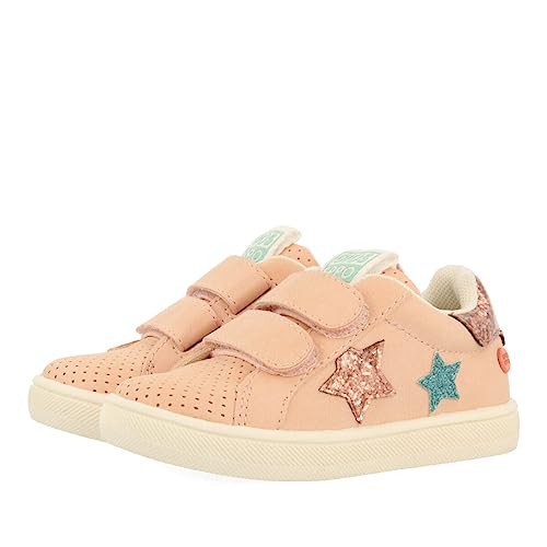 Sneakers bébé Kimball avec fermeture réglable et motif étoiles nude