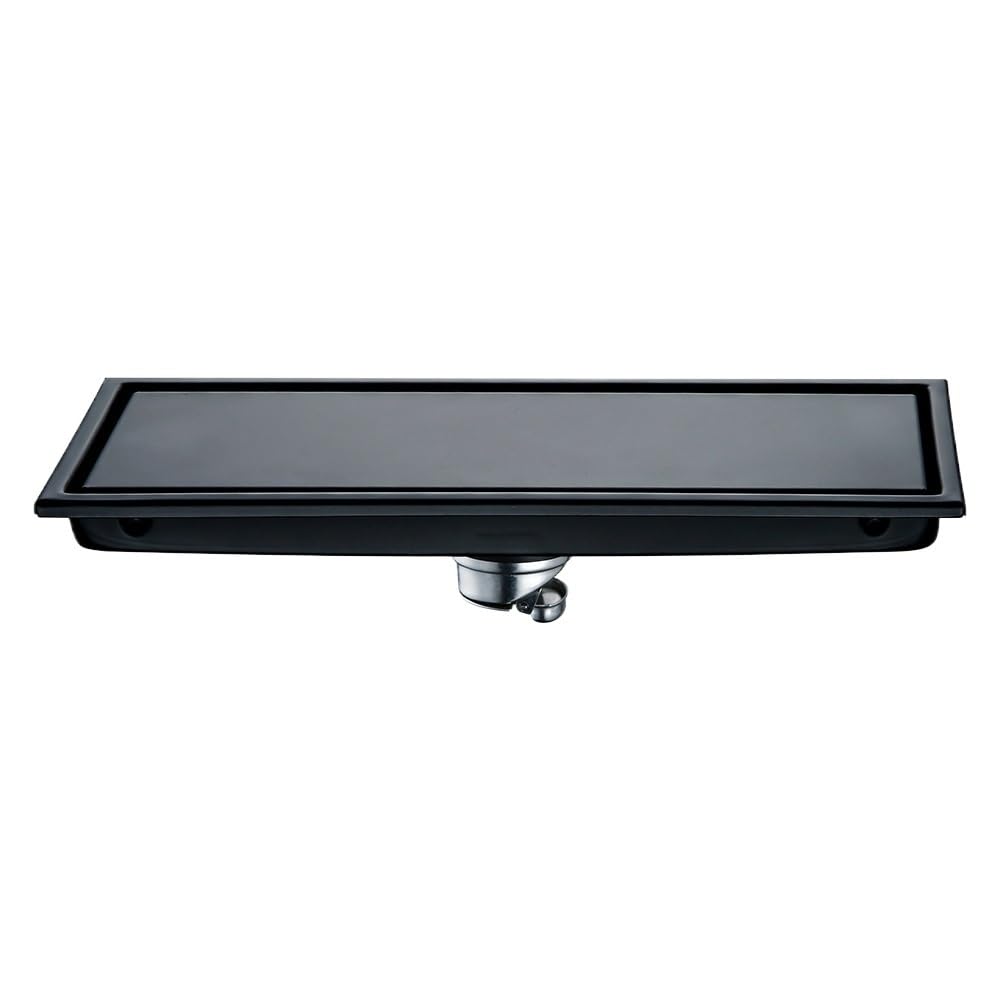 Floor Drain Invisible Floor Drain 304 Stainless Steel Square Bathroom Washroom Drainage Grate Waste Drainer Filler Black(30 Cm)