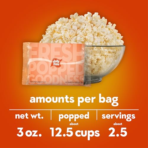 Jolly Time Healthy Pop Buttery Microwave Popcorn, Low Fat Gluten Free Non-GMO, 3oz Sharing Bag, 3 Bags Per Carton (Healthy Pop - Butter & Sea Salt, 3 Ounce (Pack of 12))