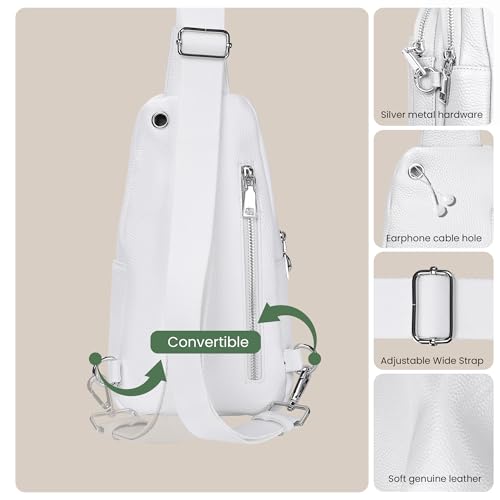 Image of befen Genuine Leather Sling Bag for Women Anti-Theft Crossbody Chest Bags Fanny Packs for Travel with RFID Card Slots