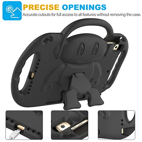 SUPLIK Kids Case for iPad 9th/8th/7th Generation (10.2 inch, 2021/2020/2019), iPad 10.2" Kidproof Case with Shoulder Strap Handle Stand for Apple iPad 7th/8th/9th Gen, Black