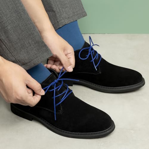 Image of Handshop 3 Pairs Dress Shoe Laces | 3 /32 inch Thin Round Waxed Shoelaces | Polished waxed sheen, tightly woven cotton, secure tie, for oxfords, derbies and chukka boots, 23 inch-63 inch sizes and 15 colors