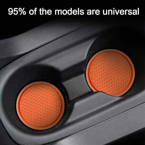 4 Pack Car Cup Holder Coaster, 2.75 Inch Diameter Non-Slip Universal Insert Coaster, Durable, Suitable for Most Car Interior, Car Accessory for Women and Men (Orange) - Image 4