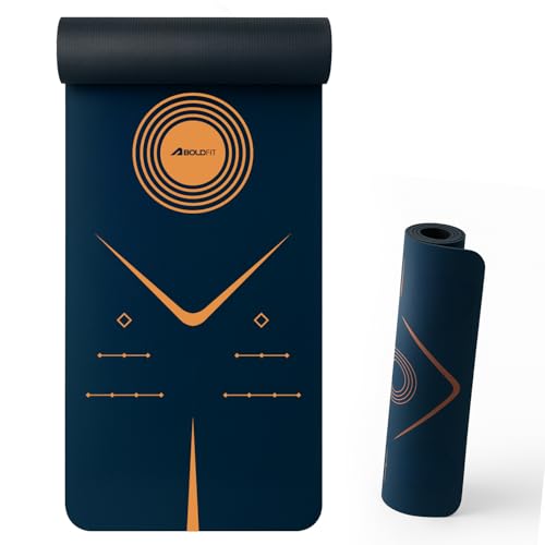 Boldfit Yoga Mat For Women & Men With Bag 6Mm Alignment Tpe Rubbe...