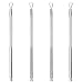 4 Pieces Nail Cuticle Pusher Stainless Steel Cuticle Pusher Triangle Cuticle Peeler Scraper Cuticle Pusher Gel Nail Polish Nail Art Remover Tool for Fingernail and Toenail, Silver