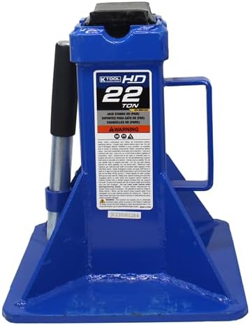 Miniatura 3 de K Tool International HD61222 - Soportes de gato automotriz de 22 toneladas para garajes, talleres de reparación y bricolaje, estilo pin, sillín en