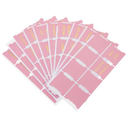 Pestañas de cuero para Biblia de estudio: 66 separadores rosa de alta durabilidad