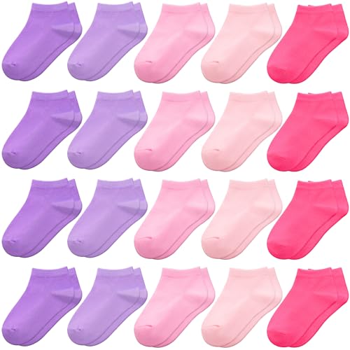 20 Pairs Boys Socks Toddler Boys Ankle Socks Kids Low Cut Sock Kids Athletic Black White Sock for 1-14 Years