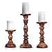 Large Candle Holders for Pillar Candles - Rustic Farmhouse Style Home Decor - Perfect for Table Centerpieces, Coffee Table or Fireplace Mantel - 3 Piece Set - Natural