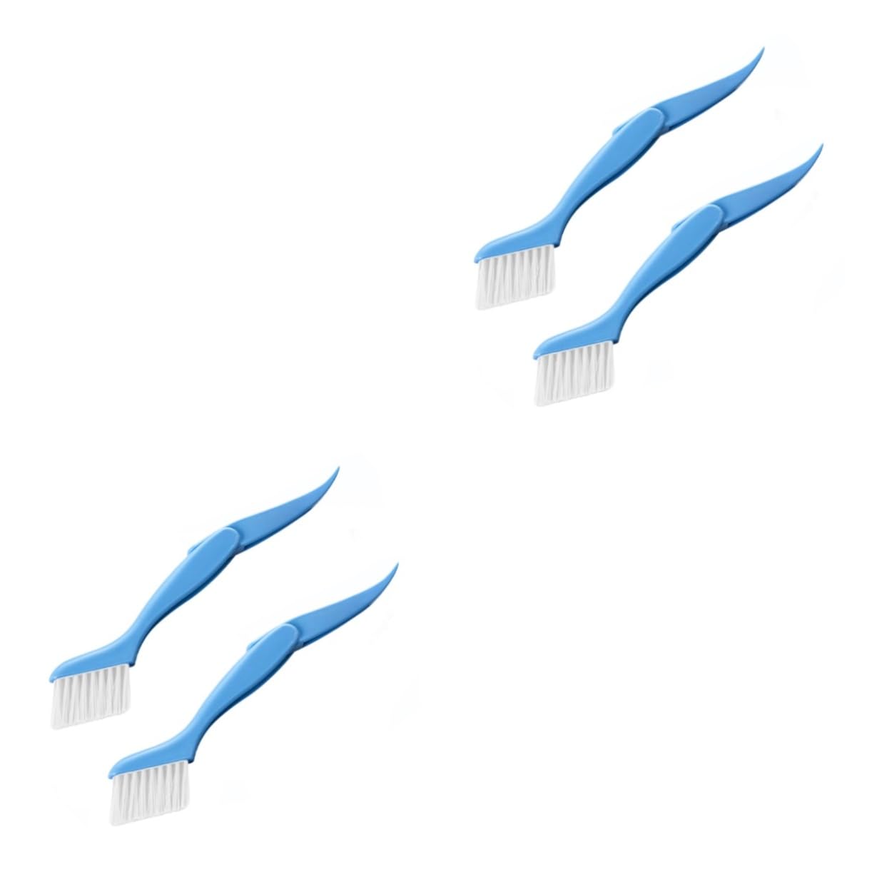 FOMIYES 2sets Blue Cleaning Brush Full-Length Hard Bristle Window Groove Keyboard Cleaning Corner Wall Brush Portable 2pcs*2