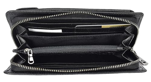 Portefeuille voyage cuir véritable compagnon élégant zip intégral