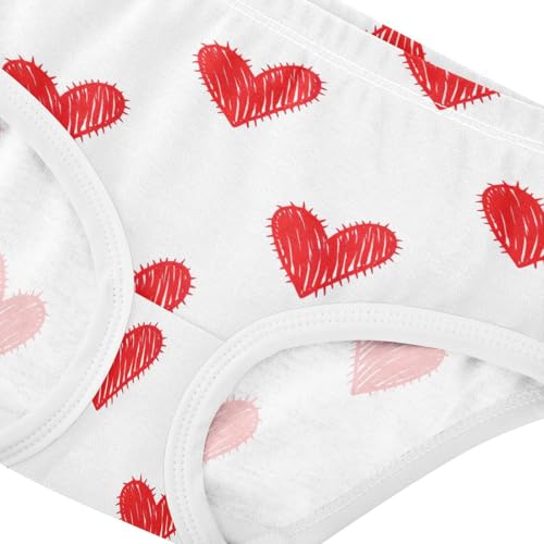 Joisal Valentine Red Hearts White Toddler Underwear Floral 2t Cotton Panties for Girl Colorful Briefs Undies Kids4