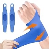 手首 サポーター 薄手 【シリカゲル材質/静電気防止】圧力調節 軽量サポート 0.99mm 手首 サポーター 腱鞘 関節 固定 保護 怪我防止 手首用サポーター超薄型 耐久性に優れている スポーツ 家事 育児 パソコン/スマホ操作 男女兼用 (2, 青)