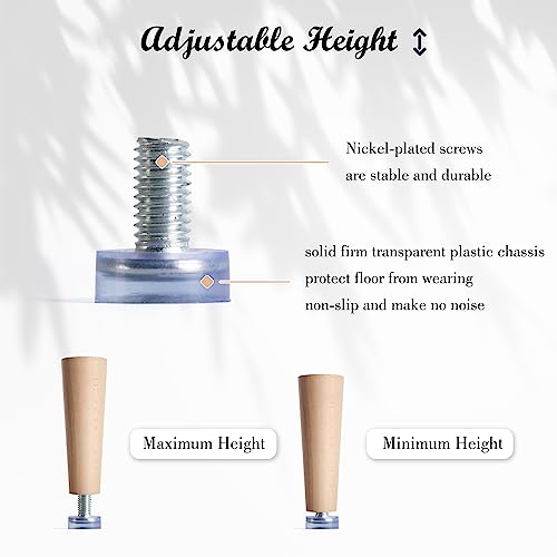 SPDYCESS 16pcs M8 Transparent Adjustable Leveling Feet, Height Adjustable Feet, Furniture Levelers with T-Nuts - Image 3