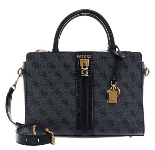 GUESS Damen Ginevra Handtasche, Coal Logo