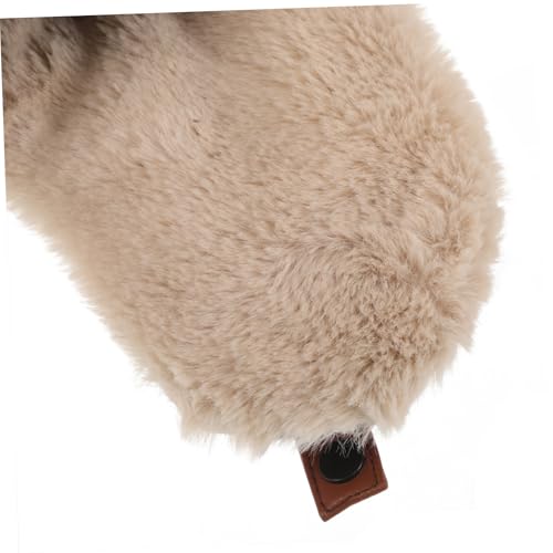 Adorable Bear Plush Earflap Hat for Winter Thick Thermal Beanie Ear Protection for Outdoor Activities and Hunting Unisex Design Coffee3