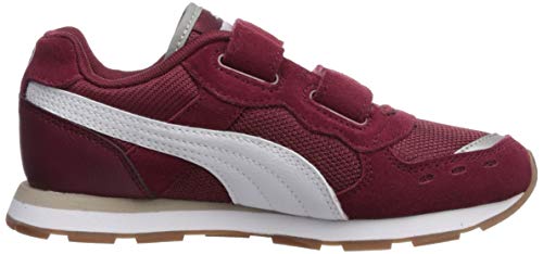 PUMA PUMA unisex-baby Vista V Sneaker, cordovan-white, 5 M US Toddler