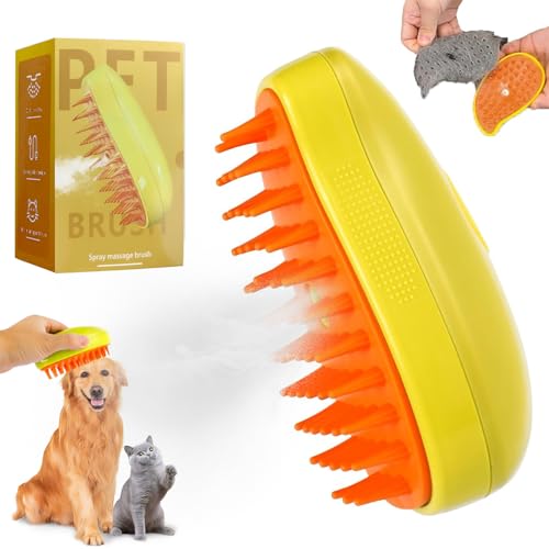 Cat Brush 3-in-1 Steamy Self-Cleaning Rechargeable Grooming Brush for Pets Electric Pet Hair Removal Comb