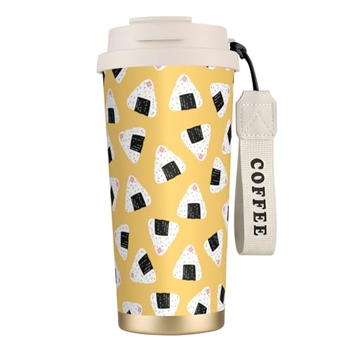 タンブラー おにぎり柄 おむすび 和風 寿司 マグボトル コーヒーカップ 水筒 保温 保冷 ウォーターボトル 蓋付き ストロー付き 直飲み おしゃれ プレゼント