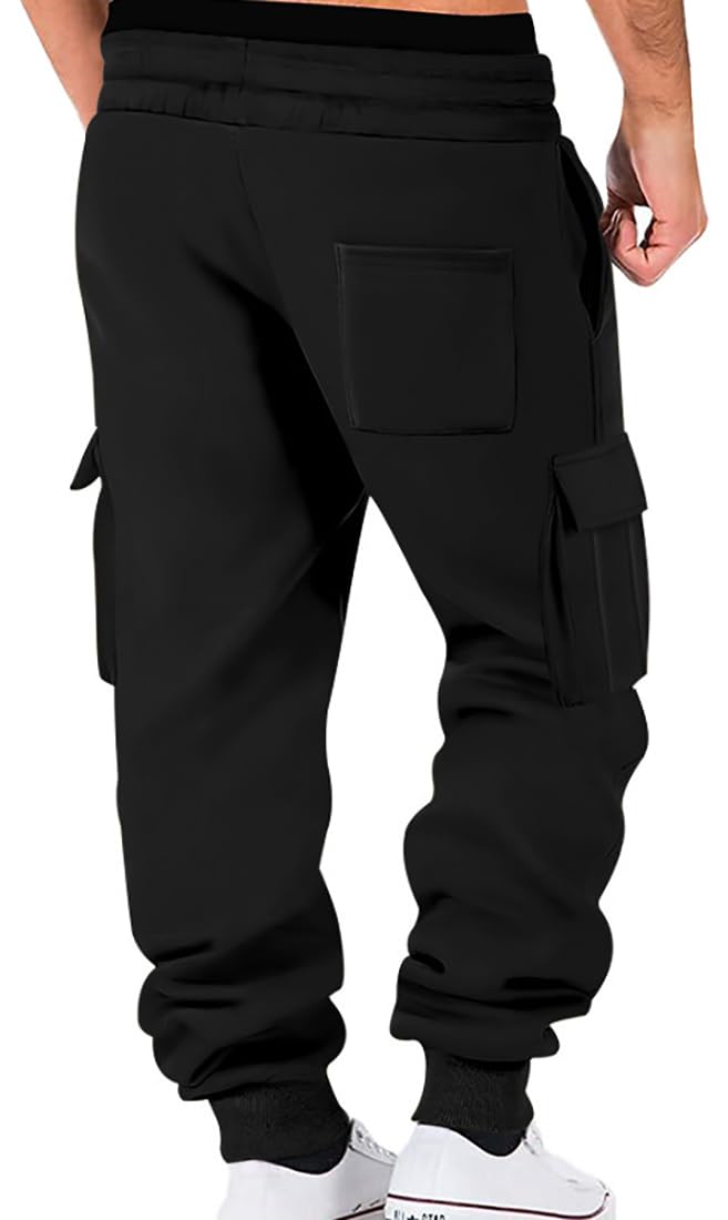 WINKEEY Pantalon Jogging Homme Pantalon Survetement Homme Jogging Cargo avec Poches