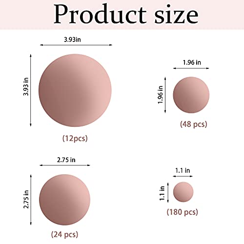 264 Pieces Polka Dot Wall Decals Dot Wall Stickers For Girls Bedroom Living Room Nursery Kids Bedroom Classroom Decor (Rose Gold) #TOP5
