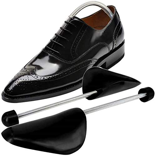 YIWANFUMEN 10 Pairs Plastic Shoe Tree Stretcher Shaper for Men Adjustable Length Shoes Spring Holder Shaper Support (Black)