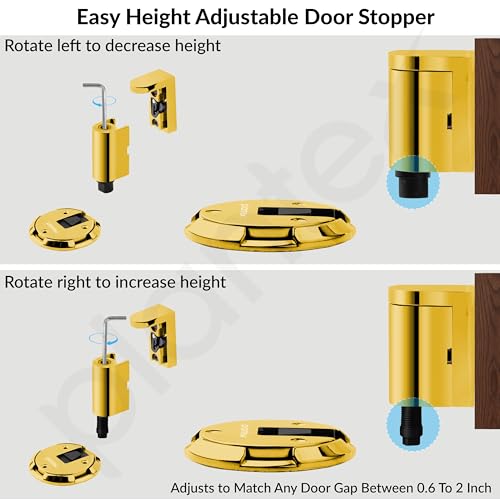 Image of Plantex Door Stopper for Home /Floor Mounted Door Stoppers /Stopper for Hotel /Office /Stops for Door -Pack of 1 (PVD Gold)