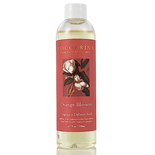 COCORRÍNA Recharge Diffuseur de Parfum - Fleur d'oranger 200ml Huile parfumée pour diffuseur à Roseau Parfum d'ambiance pour Chambre à Coucher, Salle de...