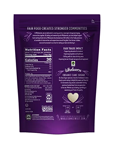image for Wholesome Sweeteners 32-Ounce Organic Cane Sugar, Fair Trade, Non GMO,