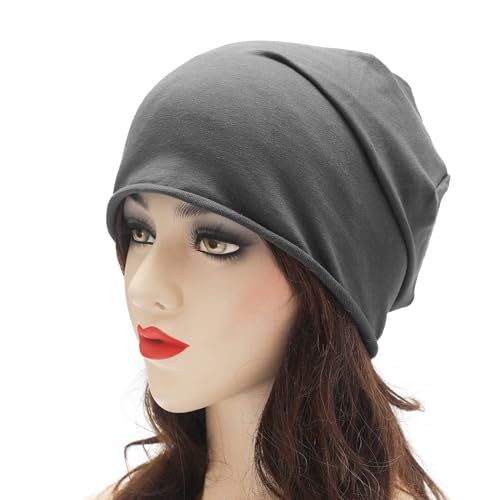 Image of ZLYC Cotton Thin Slouchy Beanie Hat for Men Women Fashion Soft Stretch Knit Skull Cap