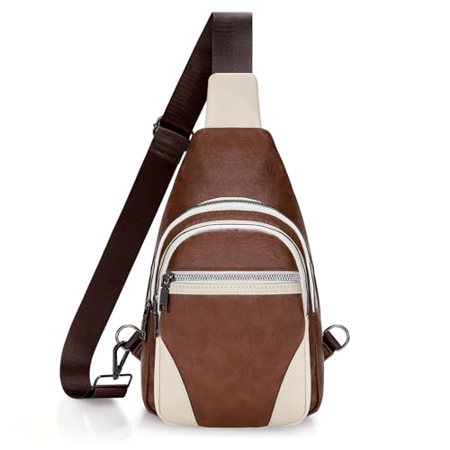 Image of JASGOOD Anti Theft Small Sling Bag for Women Leather Fanny Packs Crossbody Bags Trendy Anti-Theft Sling Purse for Travel