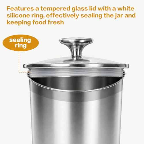 Stlonsge 4-Piece Stainless Steel Airtight Food Canister Set with Glass Lid - image 5