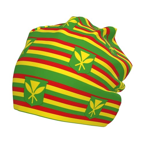 Kanaka Maoli Native Hawaiian Flag Children Hip Hop Knitted Hat Kids Elastic Leisure Knit Cap Warm Sleep Beanies Black