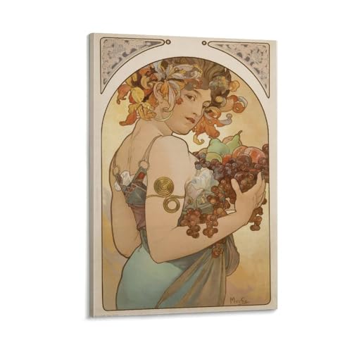Mucha Peinture sur toile Fruits 40 x 60 cm qualité musée