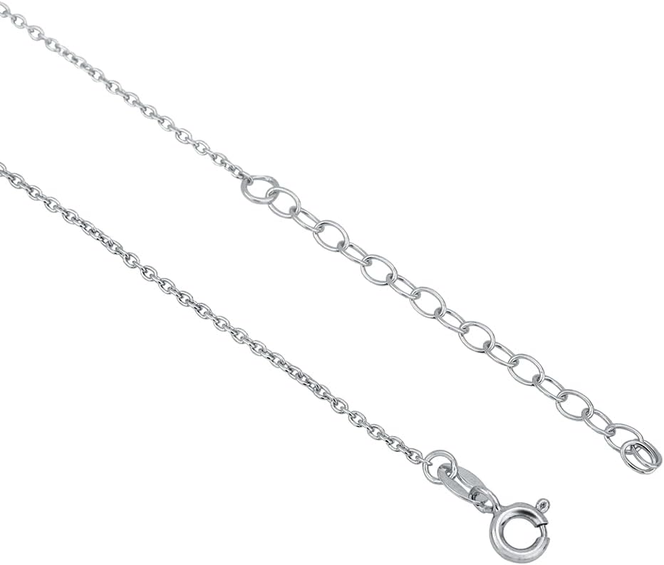 Vanbelle Sterling Silver Jewelry - Rhodium Plated with 925 Stamp - Y Necklace with hanging Beads for Women - Chain 16" long + 2" Extender