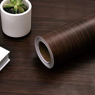 Fantasnight Wood Vinyl Wrap Sticky Back Plastic Roll 40×300cm Dark Brown Self Adhesive Wallpaper Wooden Peel and Stick for Furniture Surfaces Walls Countertop DIY